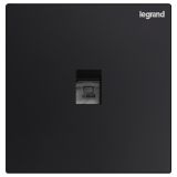 羅格朗開關插座 逸景零售 碳素黑 一位電腦插（六類）