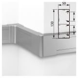 直角鋁合金線槽_免支架安裝 50X130