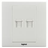 羅格朗開關(guān)插座 美淳 白色 二位電話插