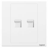 羅格朗開關插座 朗淳 玉蘭白 二位電話插