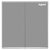 羅格朗開關插座 逸景 深砂銀印銀條 二位雙控 二開雙控開關 16AX