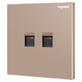 羅格朗開關插座 逸景零售 玫瑰金 二位電腦插（超五類）