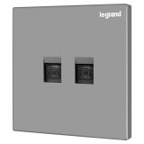 羅格朗開關插座 逸景零售 深砂銀 二位電腦插 超五類