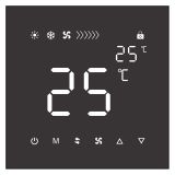 羅格朗酒店客控 強電藍牙m(xù)esh溫控器功能件，觸控大屏黑色
（支持連體安裝）