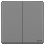 羅格朗智能家居 智繪BLE IOT 深砂銀 二位智能開關