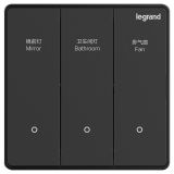 羅格朗酒店客控 E4 銀宇黑 三位RS485開(kāi)關(guān) 三開(kāi)