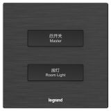 羅格朗酒店客控 E5 拉絲黑 二位12V干接點開關 二開