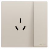 羅格朗開關插座 畫采 粉鉑金 帶開關三扁插座 三孔帶開 10A