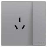 羅格朗開關插座 畫采 深砂銀 帶開關三扁插座 三孔帶開 10A