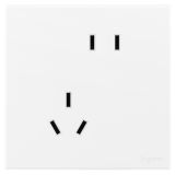 羅格朗開關插座 畫采 陶瓷白 連體二三插座（斜五孔） 斜五孔插座 10A