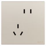 羅格朗開關插座 畫采 粉鉑金 連體二三插座（斜五孔） 斜五孔插座 10A