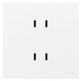 羅格朗開關插座 畫采 陶瓷白 雙聯二扁插座 四孔插座 10A