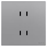 羅格朗開關插座 畫采 深砂銀 雙聯二扁插座 四孔插座 10A