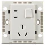 羅格朗開關插座 美淳 白色 帶開關連體二三插座 五孔帶開（不帶面板）