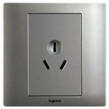 羅格朗開關插座 美淳 沙銀 三扁插座 三孔插座 10A