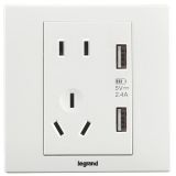 羅格朗開關(guān)插座 美淳 白色 帶二三插USB充電插座 五孔USB