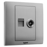 羅格朗開關(guān)插座 美淳 沙銀 電腦電視插