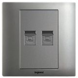 羅格朗開關(guān)插座 美淳 沙銀 二位六類電腦插