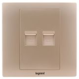 羅格朗開關(guān)插座 美淳 爍金 二位電話插