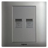 羅格朗開關(guān)插座 美淳 沙銀 二位電話插