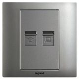 羅格朗開關(guān)插座 美淳 沙銀 電話電腦插