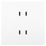 羅格朗開關插座 型悅 陶瓷白 雙聯(lián)二扁插座 四孔插座 10A