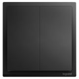 羅格朗開關插座 朗淳 碳素黑 二位雙控開關 二開雙控 16AX