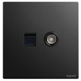 羅格朗開關插座 朗淳 碳素黑 電腦電視插