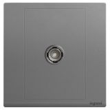 羅格朗開關插座 朗淳 深砂銀 一位電視插