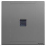 羅格朗開關插座 朗淳 深砂銀 一位電腦插 六類