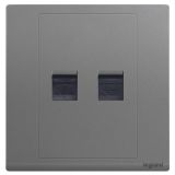 羅格朗開關插座 朗淳 深砂銀 電話電腦插