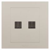 羅格朗開關插座 輕藝 粉鉑金 電話+電腦（超五類）插