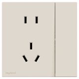 羅格朗開關插座 暢境  奶油白 帶雙控開關連體二三插座 五孔帶開