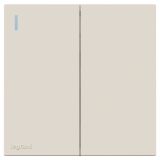 羅格朗開關插座 暢境  奶油白 二位雙控帶指示開關 二開雙控 16AX