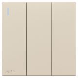 羅格朗開關插座 暢境  粉鉑金 三位雙控帶指示開關 三開雙控 16AX