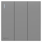 羅格朗開關插座 暢境  深砂銀 三位雙控帶指示開關 三開雙控 16AX