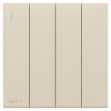 羅格朗開關插座 暢境  粉鉑金 四位雙控帶指示開關 四開雙控 16AX