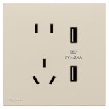 羅格朗開關插座 暢境  粉鉑金 帶二三插USB充電插座 USB五孔插座