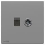 羅格朗開關插座 暢境  深砂銀 電腦（六類）電視插