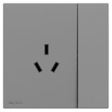 羅格朗開關插座 悅鉑  深砂銀 帶開關三扁插座 三孔插座 10A