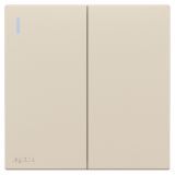 羅格朗開關插座 博駿  粉鉑金 二位單控帶指示開關 二開單控 16AX