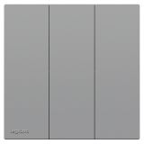 羅格朗開關插座 博駿  藝術灰 三位單控開關 三開單控 16AX