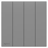 羅格朗開關插座 悅鉑  深砂銀 四位雙控開關 四開雙控 16AX