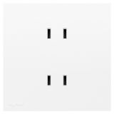 羅格朗開關插座 暢境  玉蘭白 雙聯二扁插座 四孔插座 10A