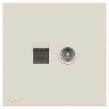 羅格朗開關插座 悅鉑  奶油白 電腦（六類）電視插