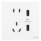 羅格朗開關插座 智繪  陶瓷白 帶二三插USB充電插座 USB五孔插座