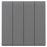 羅格朗開關插座 綺蘊 深砂銀 四位雙控開關 四開雙控 16AX