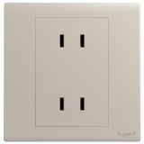 羅格朗開關插座 茗畫 粉鉑金 雙聯二扁插座 四孔插座 10A