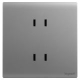 羅格朗開關插座 仕藝 深砂銀 雙聯二扁插座 四孔插座 10A