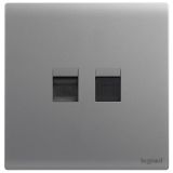 羅格朗開關插座 簡悅 深砂銀 電話電腦插